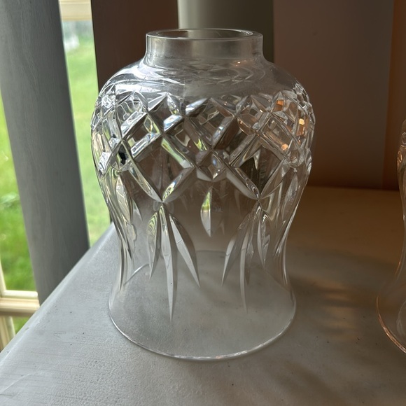 Clear Lead Crystal Cut Glass Sconce Light Lamp Shade Beautiful Heavy Piece! - Picture 2 of 8